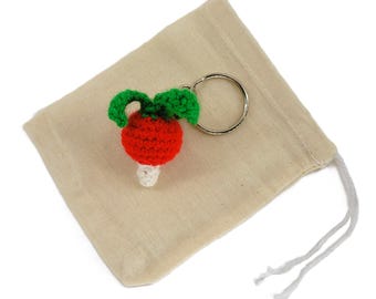 Crochet Mini Radish Keychain