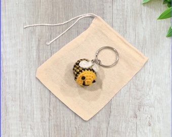 Crochet Mini Bee Keychain
