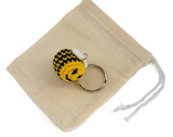 Crochet Mini Bee Keychain
