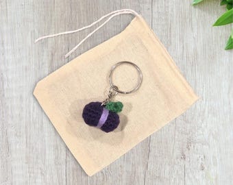 Crochet Mini Plum Keychain