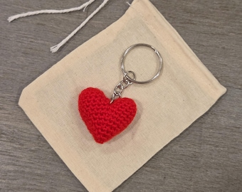 Crochet Mini Heart Keychain (multiple colour options)