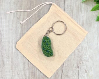 Crochet Mini Pickle Keychain