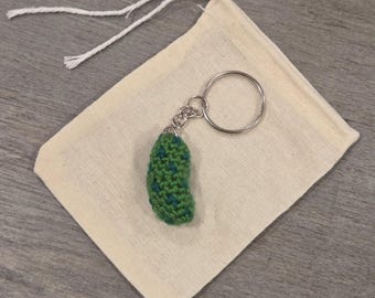 Crochet Mini Pickle Keychain