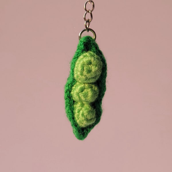 Crochet Mini Peapod Keychain