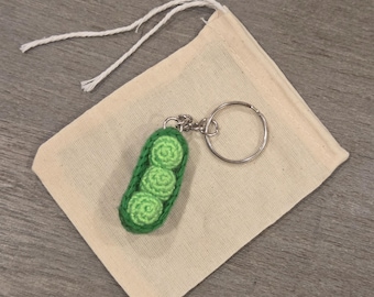 Crochet Mini Peas Keychain