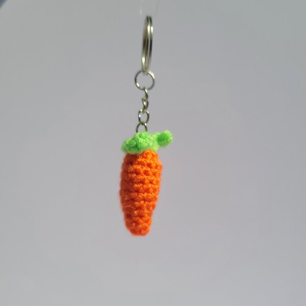 Crochet Mini Carrot Keychain