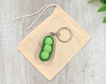 Crochet Mini Peas Keychain