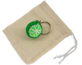 Crochet Mini Lime Keychain