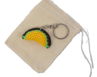 Crochet Mini Taco Keychain