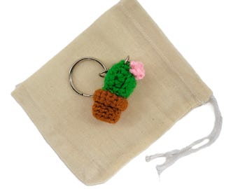 Crochet Mini Cactus Keychain