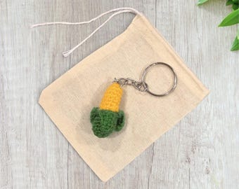 Crochet Mini Corn Keychain