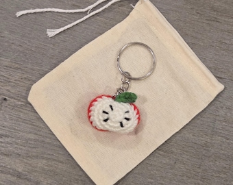 Crochet Mini Apple Keychain
