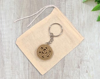 Crochet Mini Cookie Keychain
