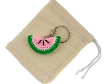 Crochet Mini Watermelon Keychain