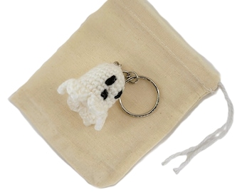 Crochet Mini Ghost Keychain