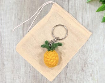 Crochet Mini Pineapple Keychain