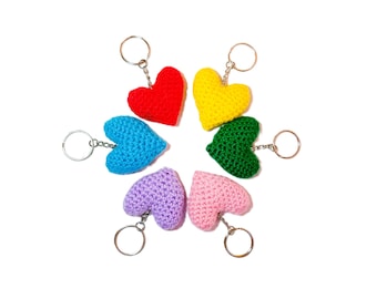 Crochet Mini Heart Keychain Pattern PDF Pattern Download