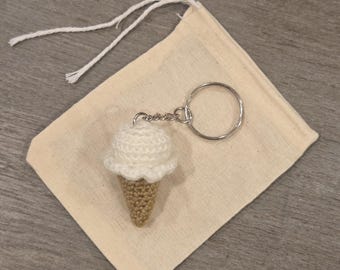 Crochet Mini Ice Cream/Sorbet/Gelato Cone Keychain