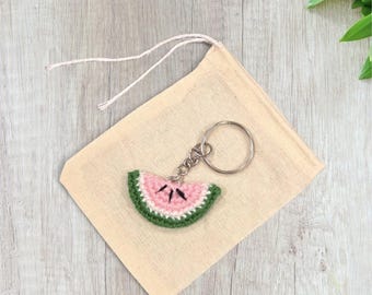 Crochet Mini Watermelon Keychain