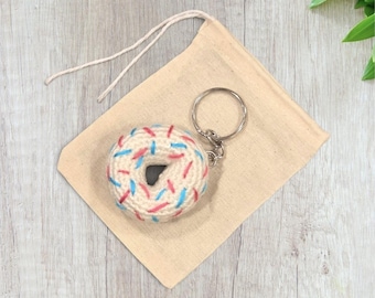 Crochet Mini Donut Keychain