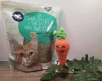 Catnip Filled Crochet Carrot Cat Toy