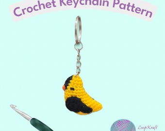 Crochet Mini Songbird Keychain PDF Pattern Download