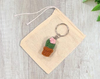 Crochet Mini Cactus Keychain