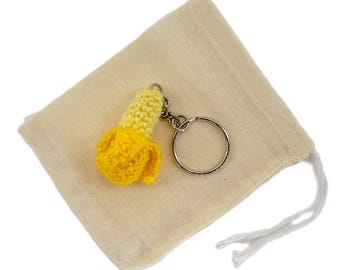 Crochet Mini Banana Keychain