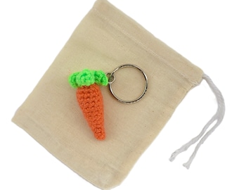 Crochet Mini Carrot Keychain