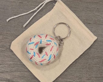 Crochet Mini Donut Keychain