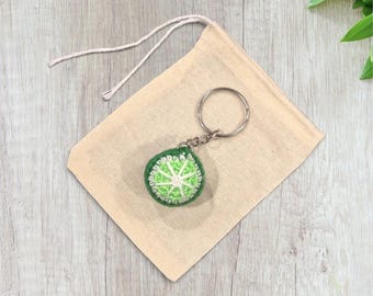 Crochet Mini Lime Keychain