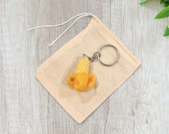 Crochet Mini Banana Keychain
