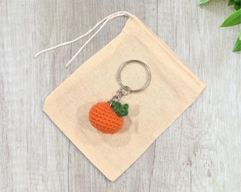 Crochet Mini Orange Keychain