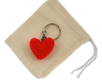 Crochet Mini Heart Keychain (multiple colour options)