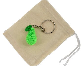 Crochet Mini Pear Keychain