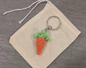 Crochet Mini Carrot Keychain
