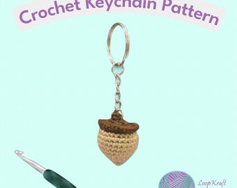 Crochet Mini Acorn Keychain PDF Pattern Download