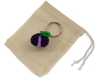 Crochet Mini Plum Keychain