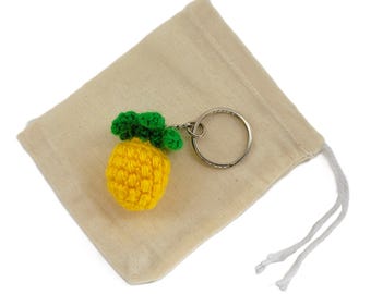 Crochet Mini Pineapple Keychain