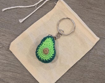 Crochet Mini Avocado Keychain