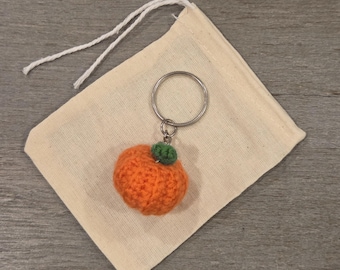 Crochet Mini Pumpkin Keychain