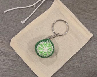 Crochet Mini Lime Keychain
