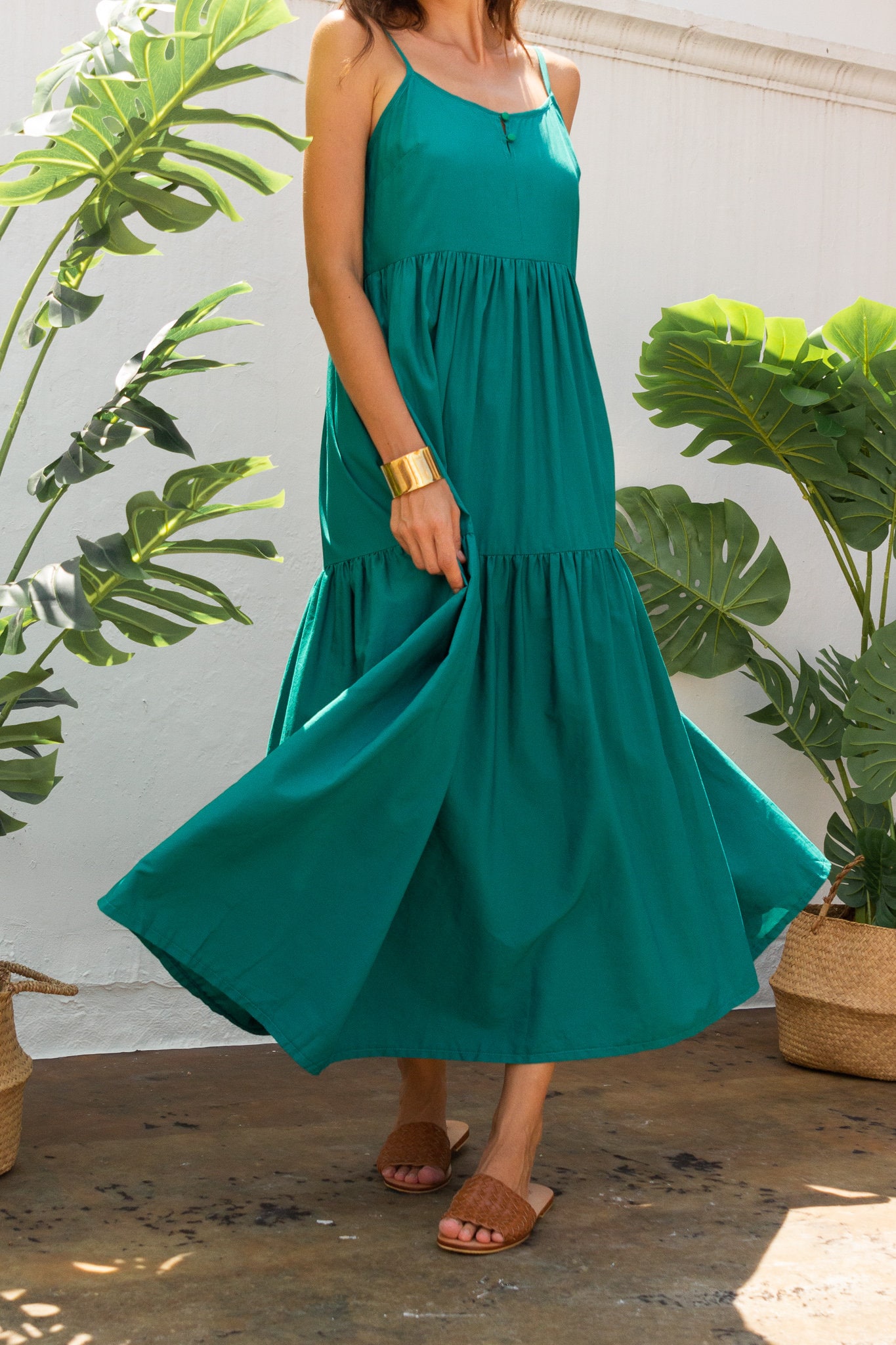 Keep Me Comfy Casual Maxi Dress in Green