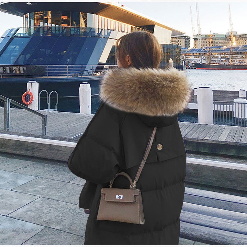Winter Coat Long Hooded Parka Coat Big Fur Collar Parka Jacket Warm Coat