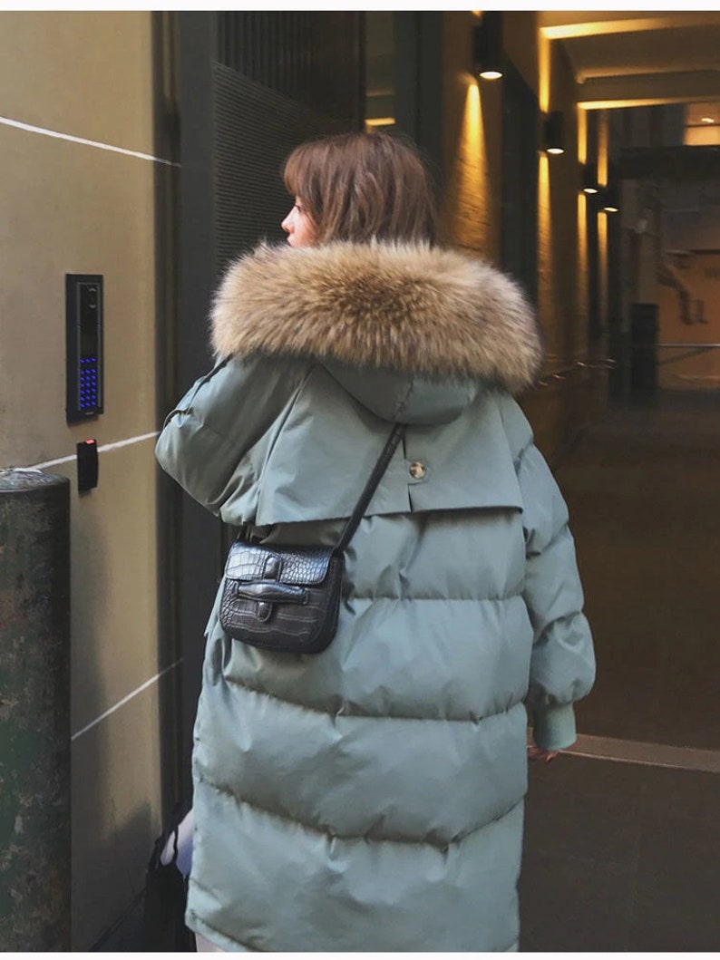 Winter Coat Long Hooded Parka Coat Big Fur Collar Parka Jacket Warm Coat