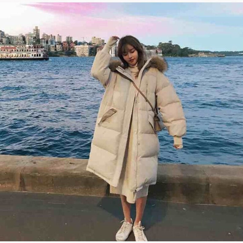 Winter Coat Long Hooded Parka Coat Big Fur Collar Parka Jacket Warm Coat