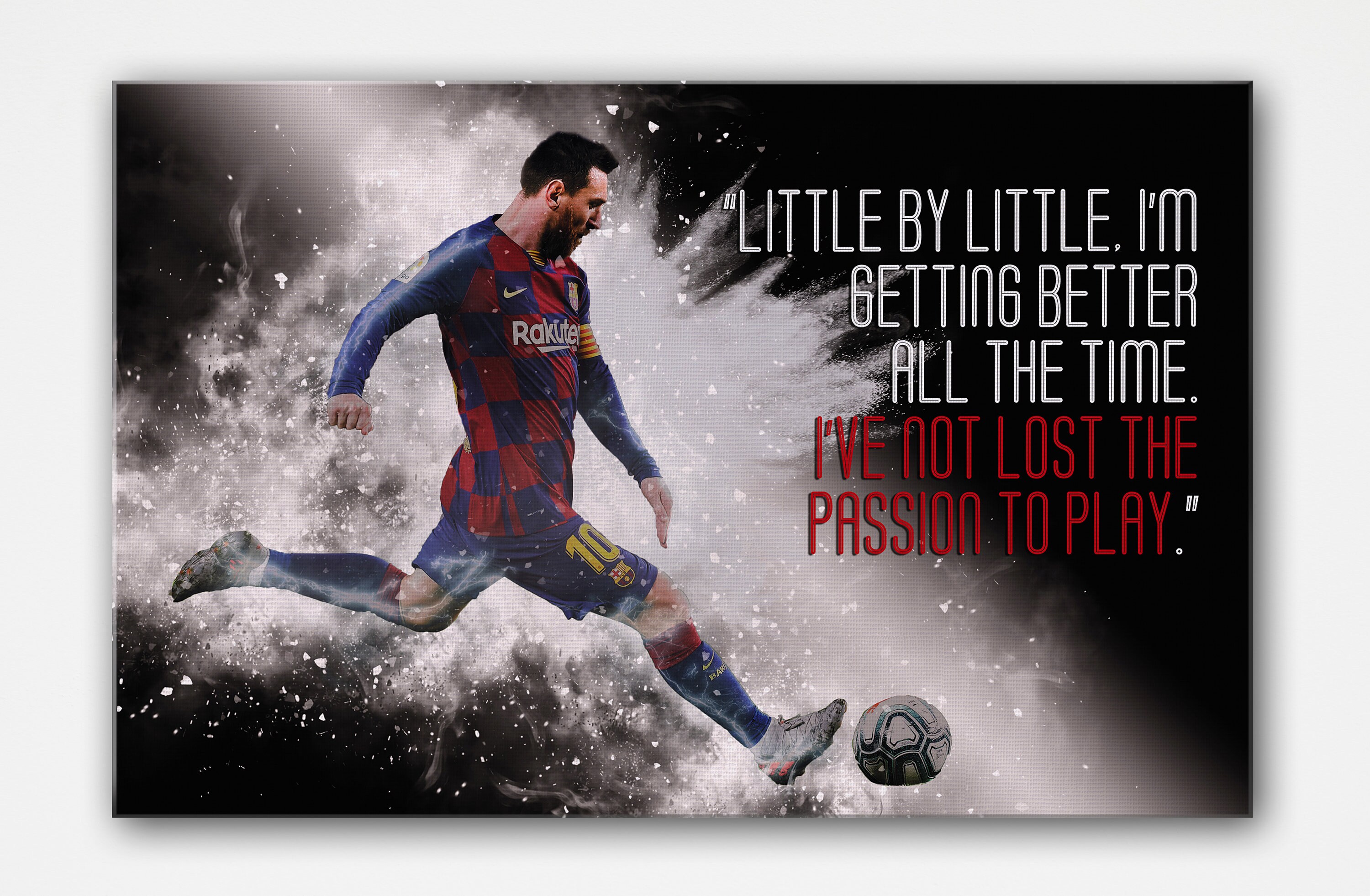 Lionel Messi Art Messi Inspirational Soccer Quotes Art Canvas Etsy