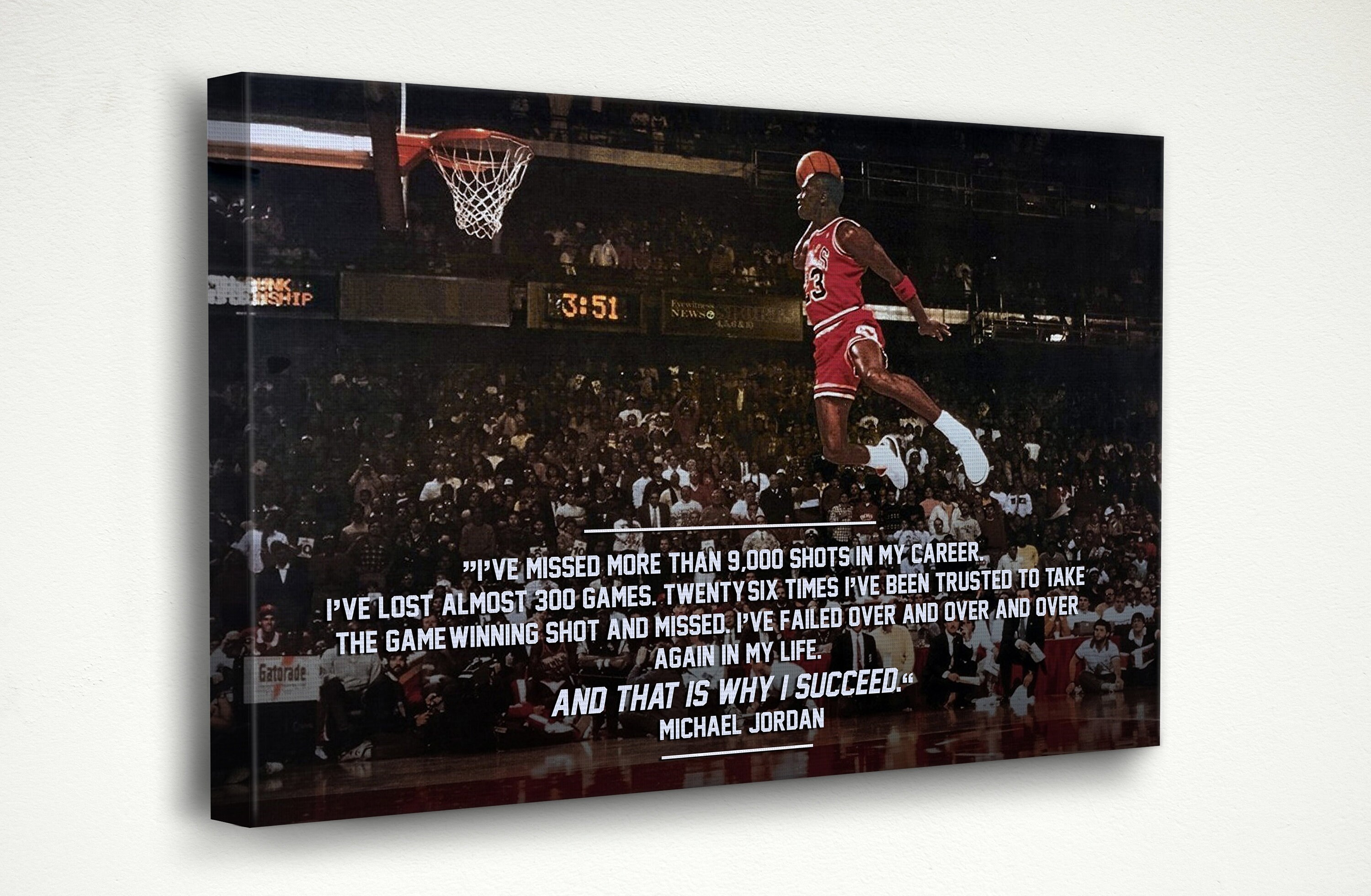 Michael Jordan Canvas Quotes Art Canvas Poster/gift/wall Art Etsy UK