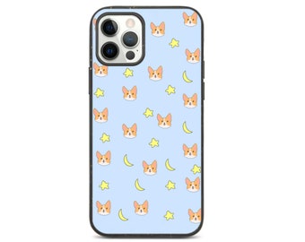 Cute Corgi Stars Moon Aesthetic Phone Case Kawaii iPhone 12 Pro Max iPhone 11 iPhone XS Samsung Galaxy S21 Plus Ultra S20 Plus Note 20 Ultra