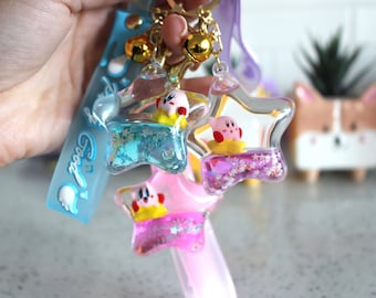 Kawaii Dream Star Quicksand Keychain ,Bubble Tea Liquid KeyChain, Cute Floating Liquid Keychain Pendant Keyring Key Charm Fidget Shaker